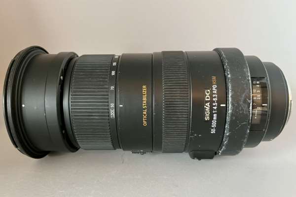 【レンズ買取】シグマ SIGMA 50-500mm F4.5-6.3 APO HSM DG OS For Canon EF 落下故障・通電不可の査定価格